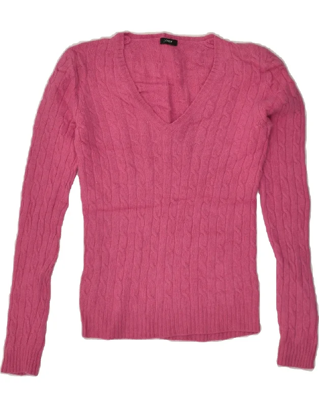 J. CREW Womens V-Neck Jumper Sweater UK 10 Small Pink