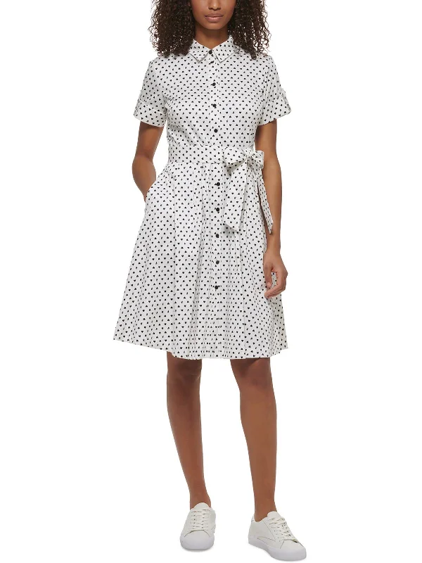 Womens Woven Logo Shirtdress