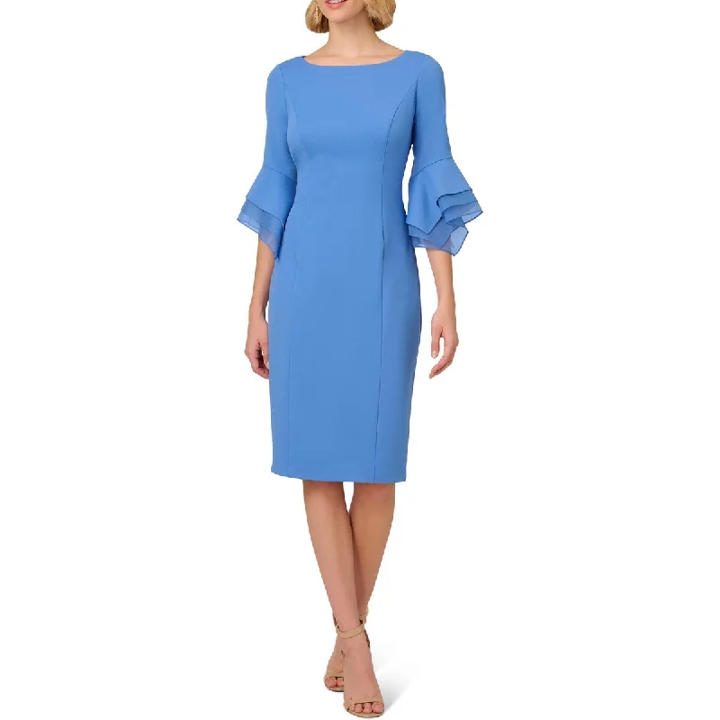 Plus Womens Knit Midi Cocktail and Party Dress