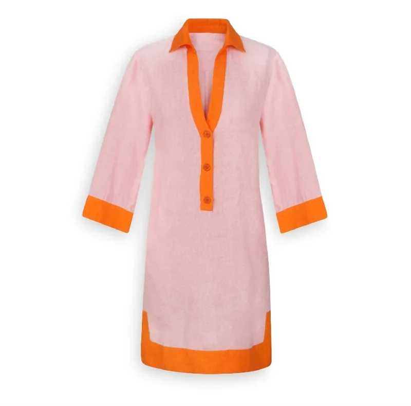 Women's Fairfield Tunic Dress In Pink/orange