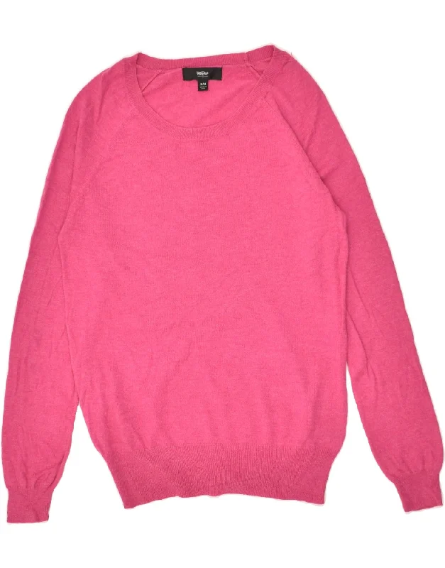 MOSSIMO Womens Boat Neck Jumper Sweater UK 12 Medium Pink Cotton