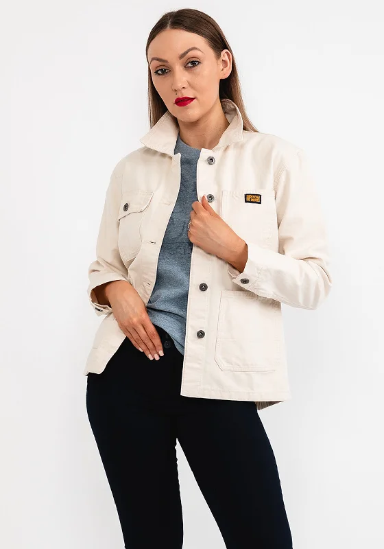 Superdry Womens Vintage Utility Jacket, Oatmeal