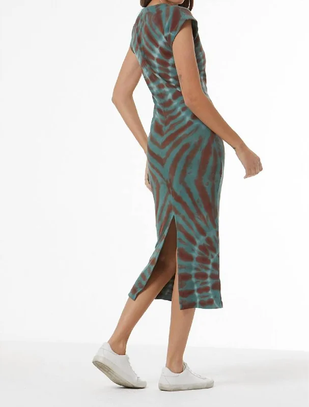 Lyra Midi Dress In Blue Ivy Spin Wash