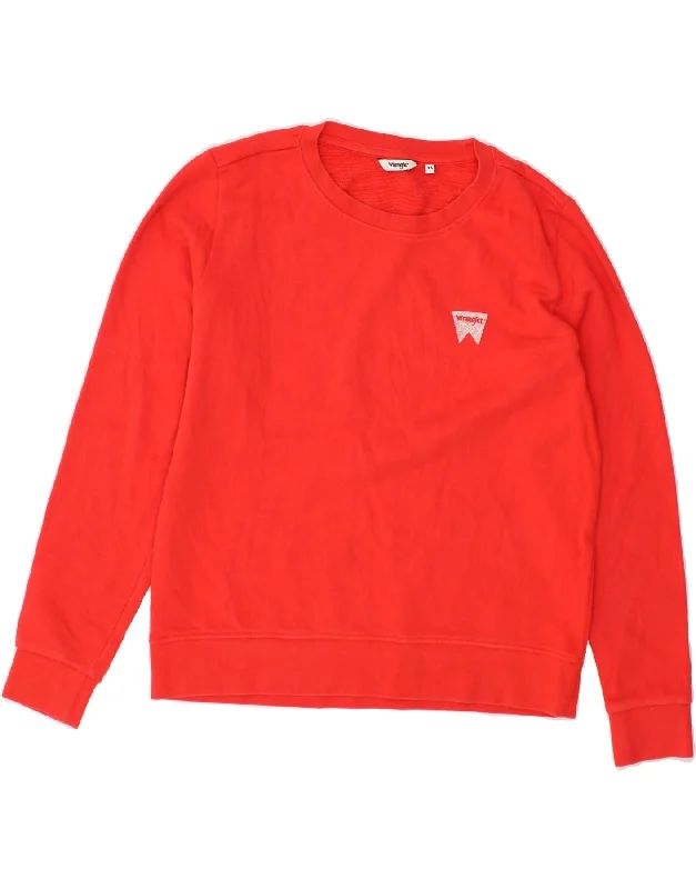 WRANGLER Womens Sweatshirt Jumper UK 6 XS Red Cotton