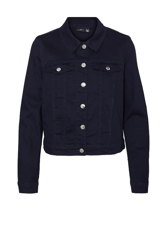 Vero Moda Wild Soya Short Denim Jacket, Navy Blazer