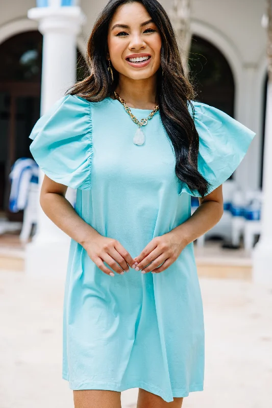 Living The Dream Light Blue Ruffled Dress