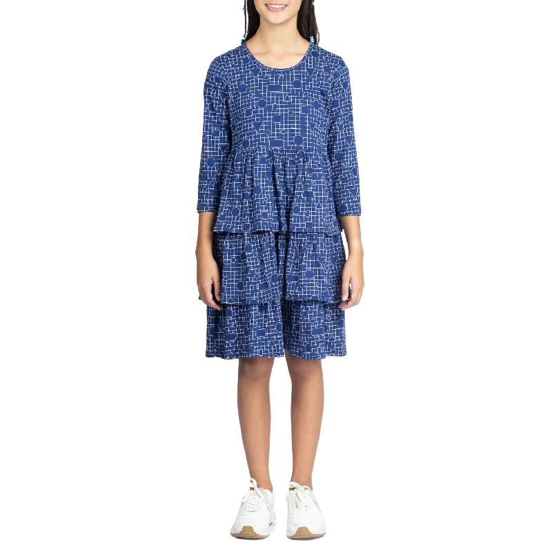 Geometric Shapes Kids Layered Dress