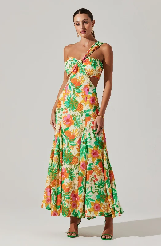 Mezcal One Shoulder Maxi Dess