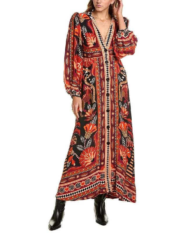 FARM Rio Nature Beauty Scarf Maxi Dress