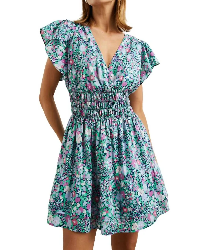 Kimora Dress In Navy Leilani Floral