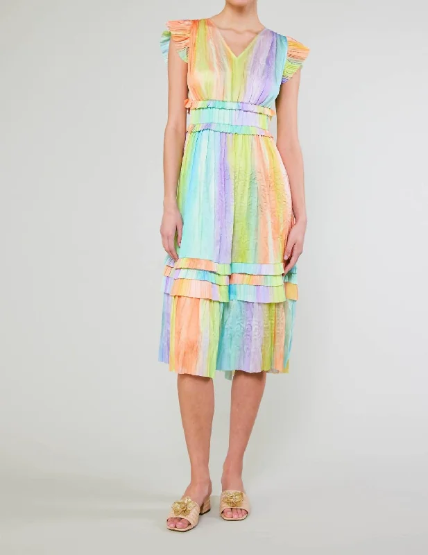 Summer Sunset Dress In Rainbow