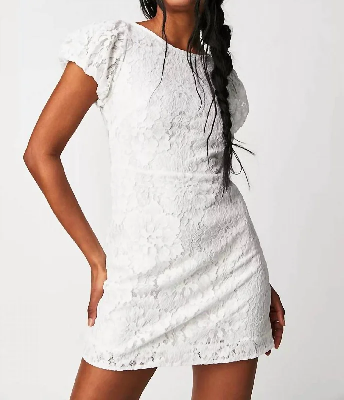 Lace Hailee Mini Dress In Ivory