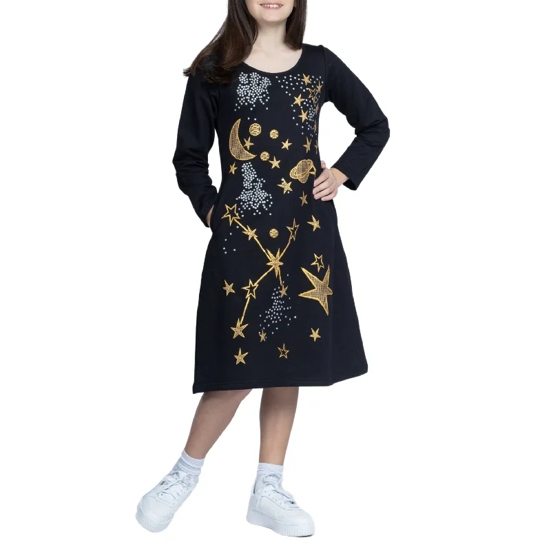 Space Kids A-Line Fleece Dress