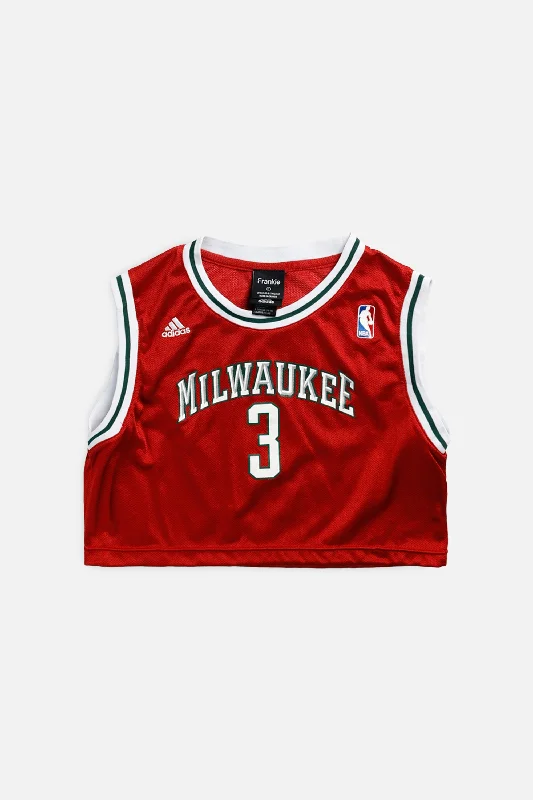 Rework Milwaukee Bucks NBA Crop Jersey - S