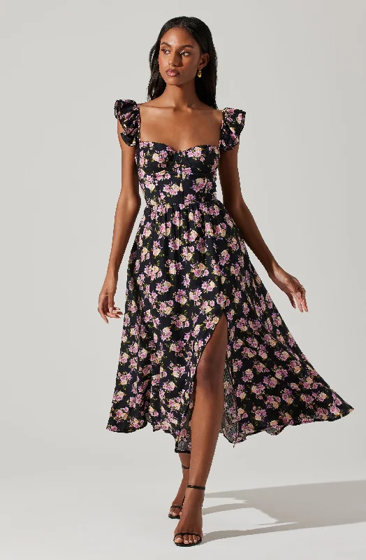 Black purple floral