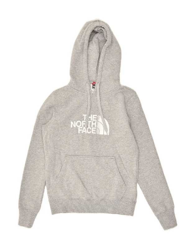 THE NORTH FACE Womens Graphic Hoodie Jumper UK 6 XS Grey Cotton