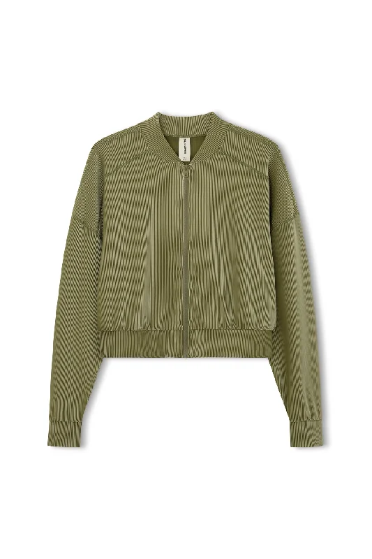 Stripe Rib Jacket - Olive