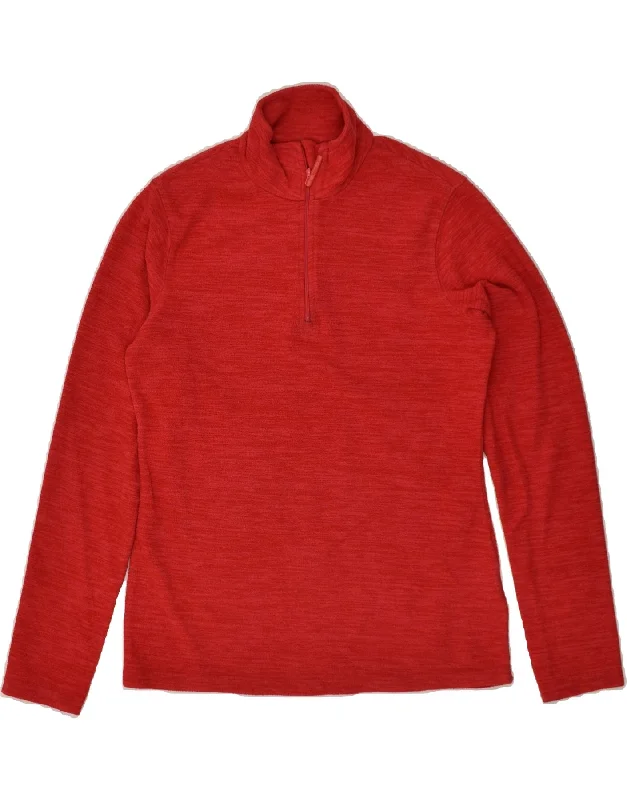 MOUNTAIN WAREHOUSE Womens Zip Neck Fleece Jumper UK 10 Small  Red