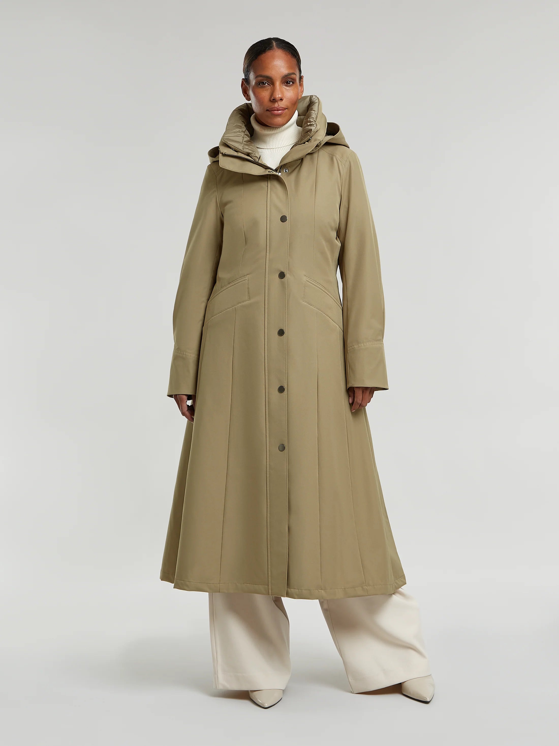 Molly Waterproof Pleated Clay  Raincoat