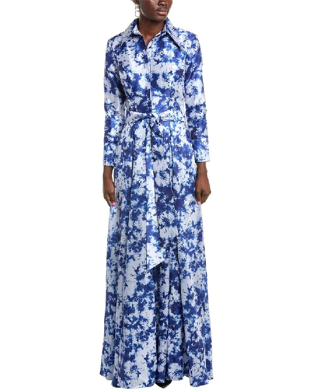 Rene Ruiz Floral Print Shirt Gown