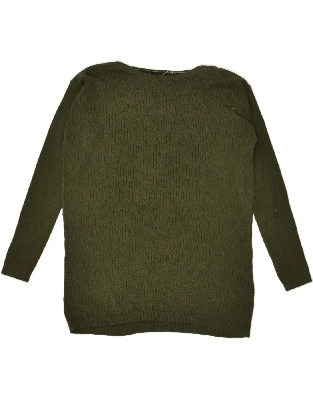 FAT FACE Womens Oversized Boat Neck Jumper Sweater UK 8 Small  Green