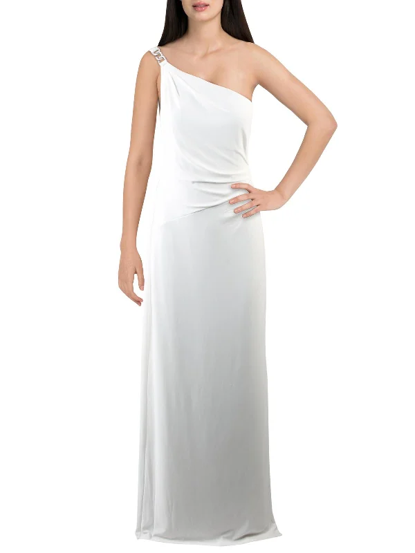 Plus Womens Side Slit Evening Formal Dress