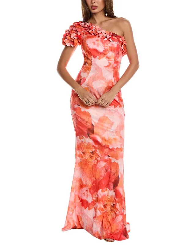 Rene Ruiz One-Shoulder Gown